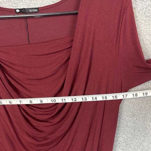 Revolve Krisa Long Sleeve Ruched Dress BodyCon Fitted Size S Merlot NWT - Picture 3 of 8